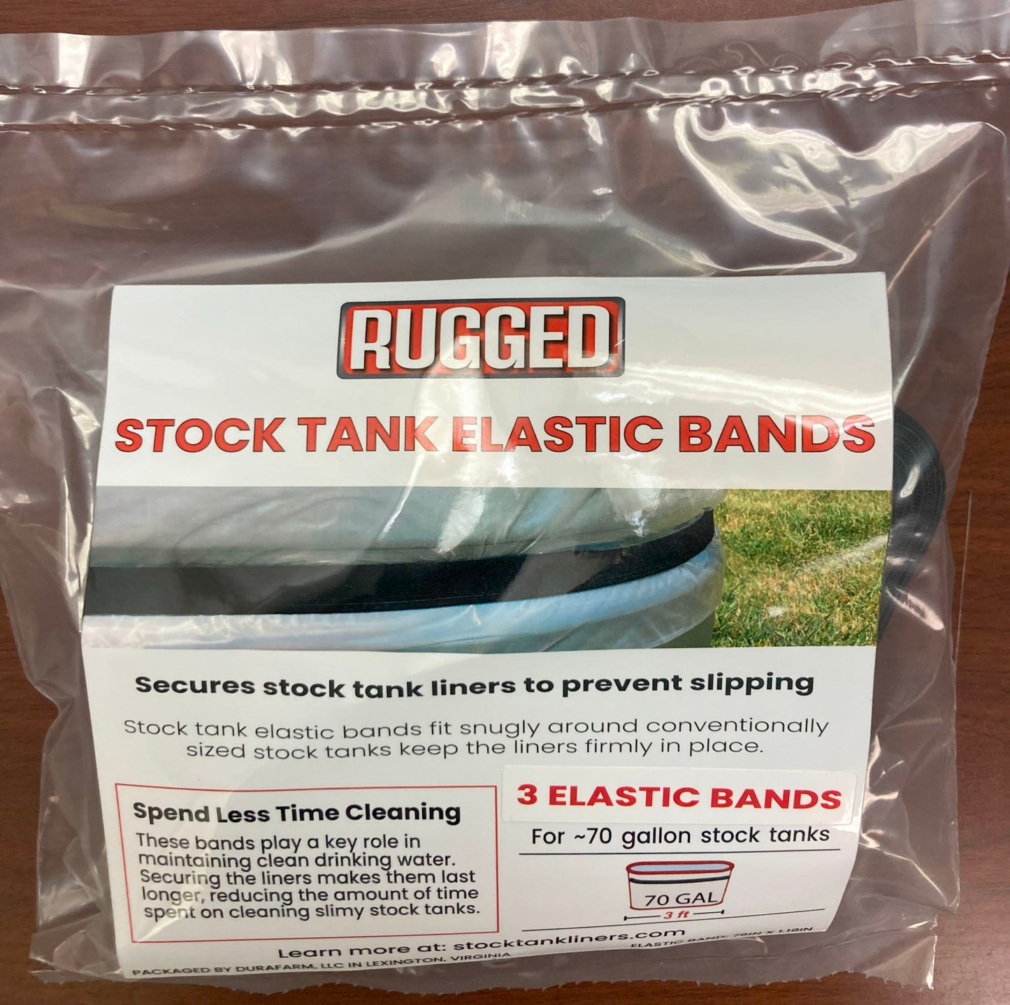 70gal 3 Elastic Bands for rugged stock tank liners