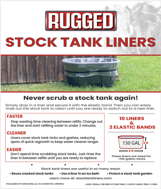 130gal (10 Liners / 2 Elastic Bands)