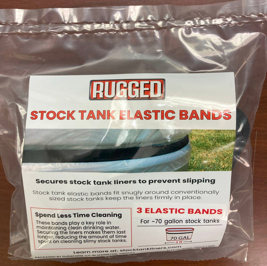70gal 3 Elastic Bands for rugged stock tank liners